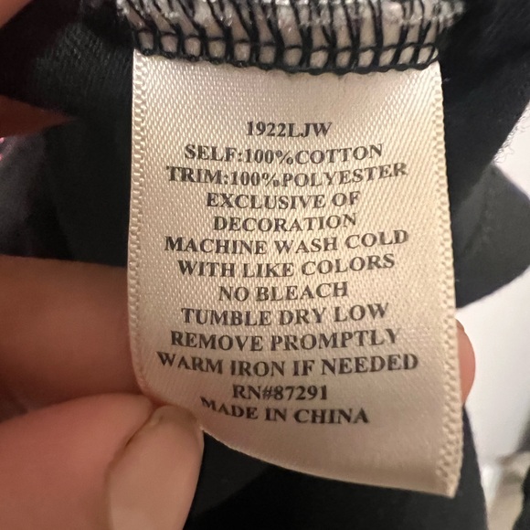 Johnny Was Black Embroidered Scoop Neck Long Sleeve Top Size M - Picture 5 of 5